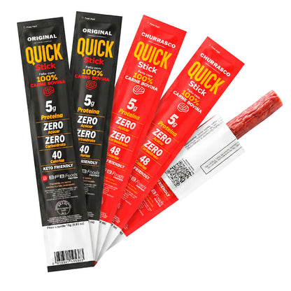 Kit Mix Duo Quick Stick Protein — 5 Sticks de Carne Bovina e Frango