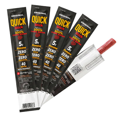 Kit com 5 Quick Stick Protein Sabor Original — Snack de Carne Bovina
